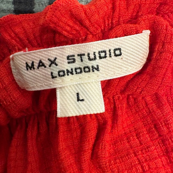 Max Studio Bright Red Ruffled Blouse - Picture 2 of 3